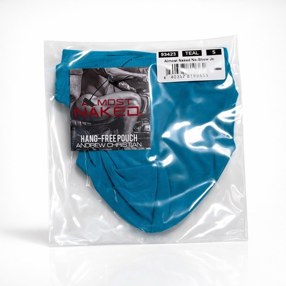 Andrew Christian No-Show Ultra Low Rise Jock Teal Size S (28-31) #93423 NWT - Picture 6 of 12